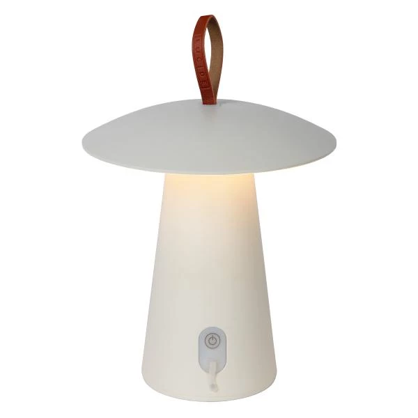Lucide LA DONNA - Oplaadbare Tafellamp Buiten - Accu/Batterij - Ø 19,7 cm - LED Dimb. - 1x2W 2700K - IP54 - 3 StepDim - Wit - detail 1